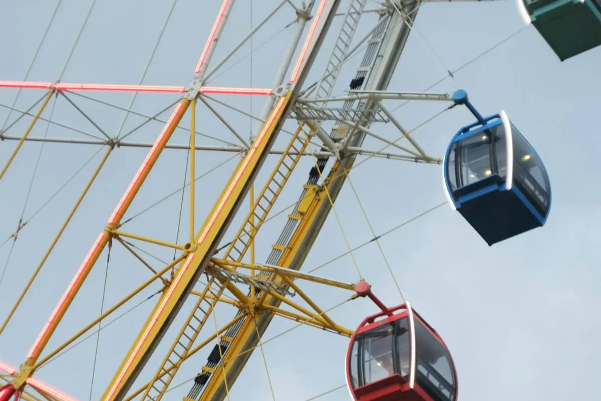 Cabins of the Ferris wheel at the Vinpearl theme park on Hon Tre, Nha Trang
